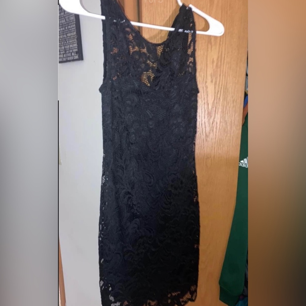 Black Lace Dress size small. Zip up back.